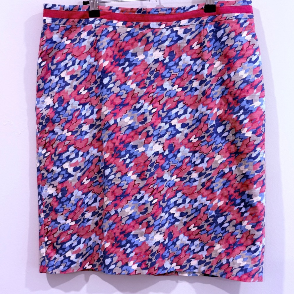 Boden Abstract Print Pencil Skirt Knee Length US 12 UK 16